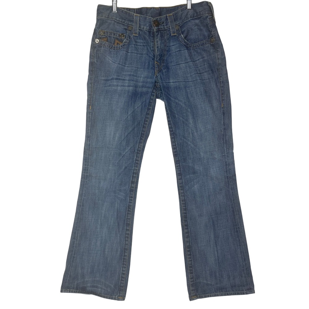 True Religion Bootcut Jeans Brown Stitching Denim‎ USA Made Size 33